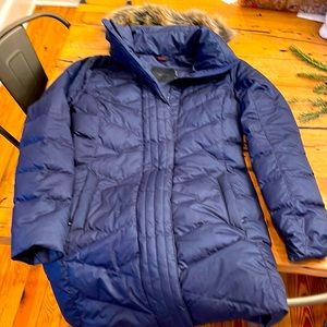 Marmot Strollbridge 700 down womens XS navy blue parka jacket